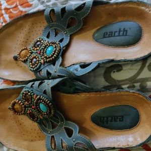 Earth Brand Leather Embellished Sandals